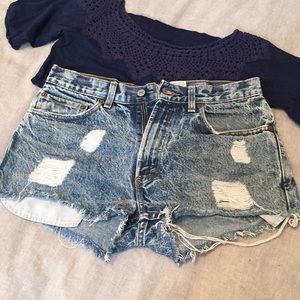 Levi jean shorts from urban outfitters